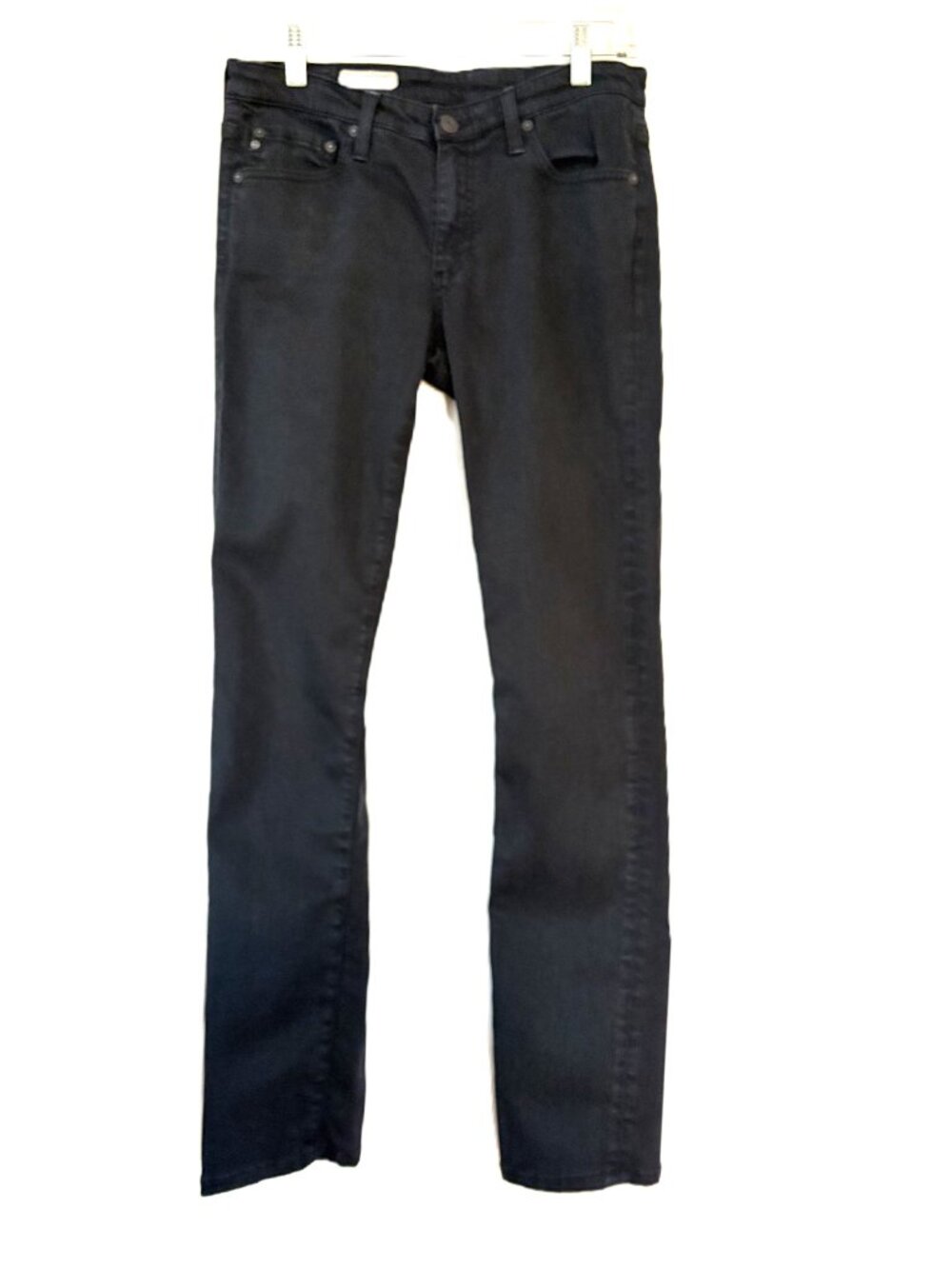 AG Adriano Goldschmied Premiere Skinny Straight Jeans Black Size 29 Made in USA